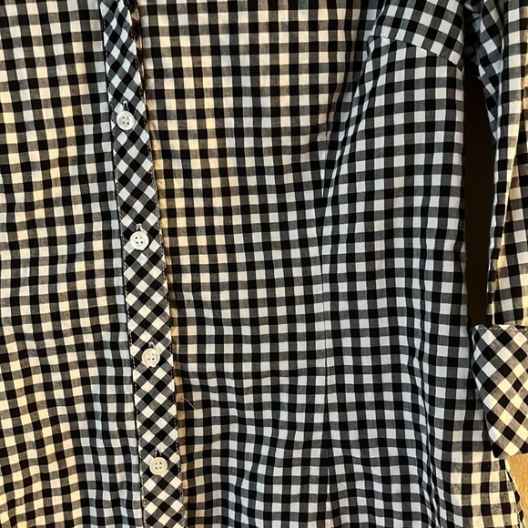 Liz & Co Black and White Check Buttoned Blouse sz S - Picture 6 of 12